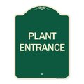 Signmission Designer Series Plant Entrance, Green & Tan Heavy-Gauge Aluminum Sign, 24" x 18", G-1824-24452 A-DES-G-1824-24452